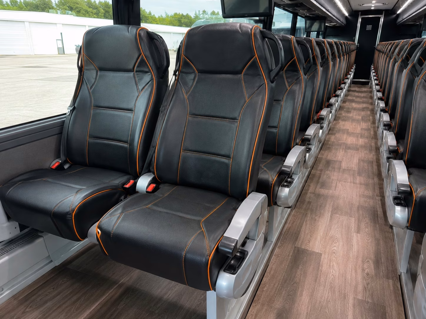 downey charter bus inside