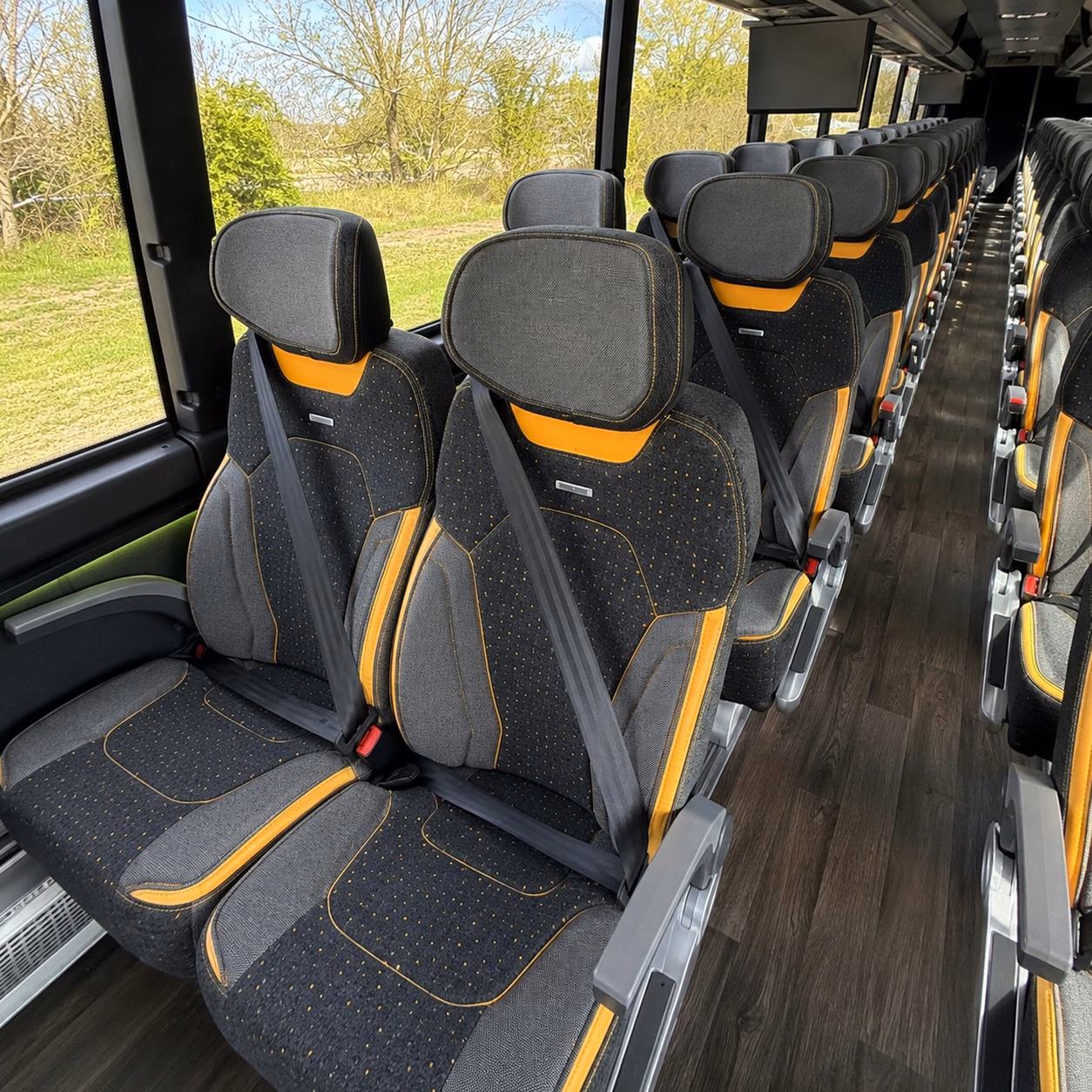 downey charter bus rental interior