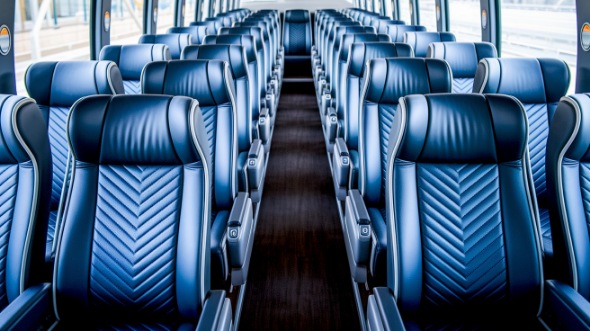 downey 50 passenger charter bus inside